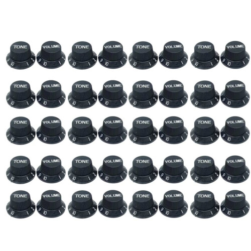 Svart Speed Control Knob 2T1V Guitar Knob Set Elgitarrdelar