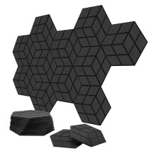 12 Pack Self-Adhesive Acoustic Sound Proof Foam Panels 13.8 X 12 X0.4Inch,For Studios/Recording Studios/Offices,Black