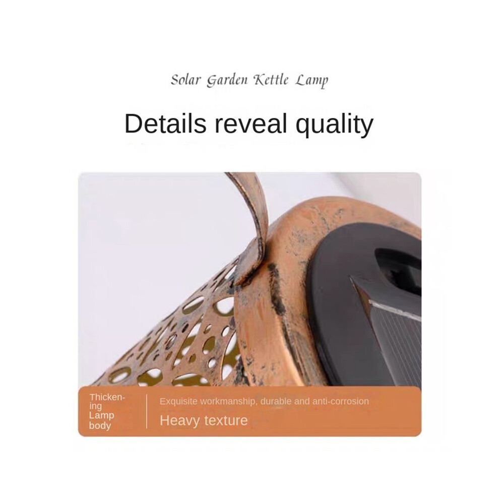 Solar Watering Pot Lights Vintage Metal Kettle Light String Waterproof Led Fairy Lights Solar Garden Outdoor Large 4714060005740
