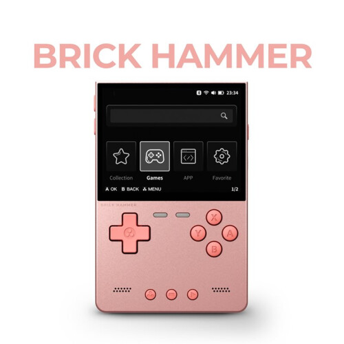 Para TRIMUI BRICK Hammer Console de Videogame Portátil com Tela IPS de 3,2 Polegadas 1024x768, GamePad Retrô de Código Aberto, Rosa