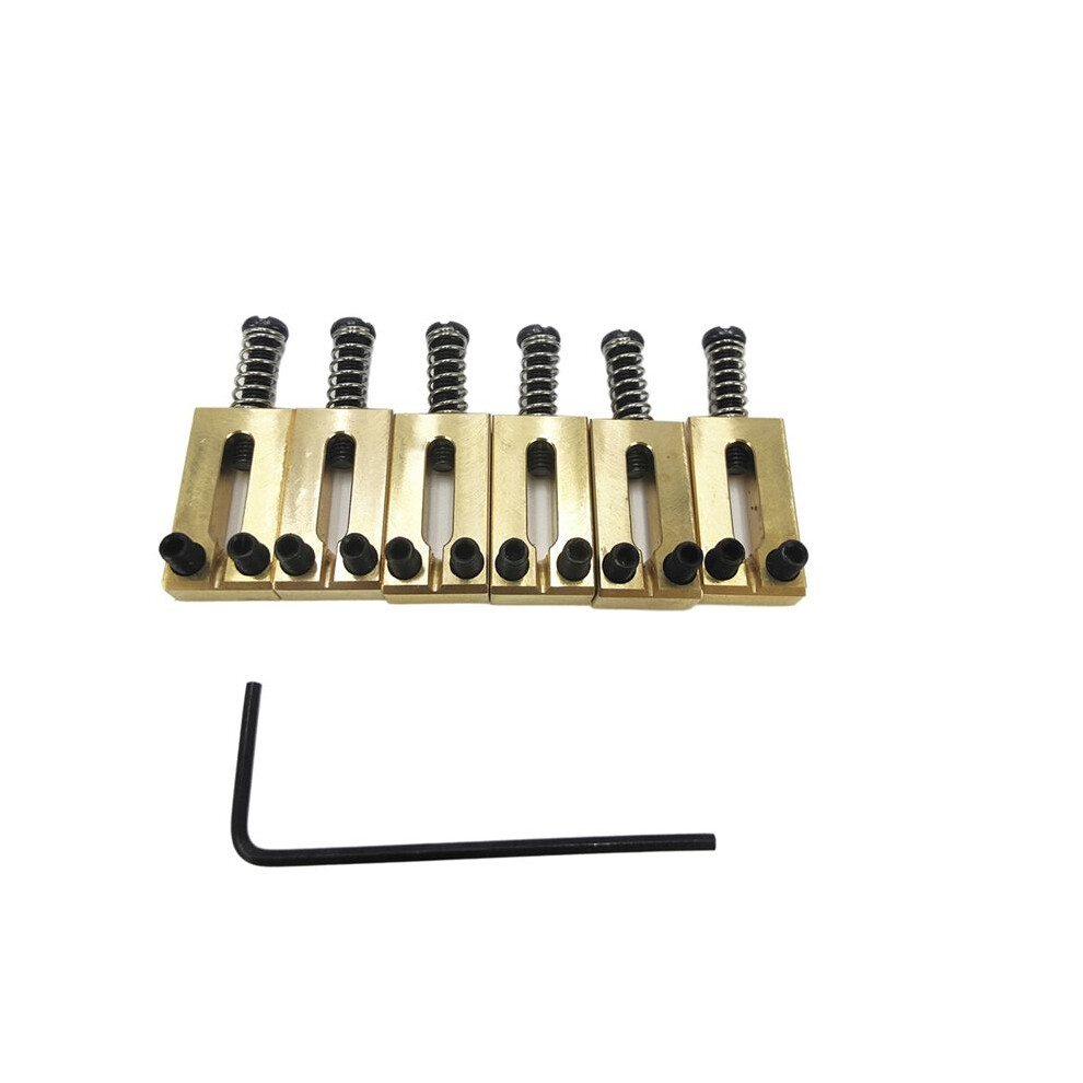 Electric Guitar Bridge Saddles Brass 10.5Mm Tremolo Parts Electric Guitar Bridge String Saddle Guitar Parts Black & Gold 4713241377492