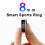 Smart Ring Silber Größe #10 16 mAh Ring, 200 mAh Dock 7