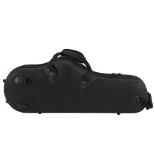 Water-Resistant PU Crocodile Pattern Alto Saxophone Bag Box Sax Soft Case with Adjustable Shoulder Strap-Black Color