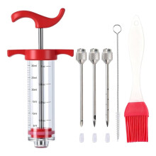 Turkey Injector Syringe Set for Seasoning, Plastic Meat Injectors for Smoking BBQ Grill, Marinade Injector Kit