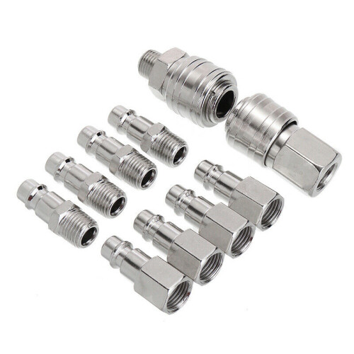 10PCs 1/4 BSP Euro Air Line Hose Compressor Fitting Connector Quick Release 1