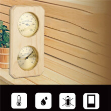 2X Houten Saunathermometer en Hygrometer 2 in 1 Vochtigheidstemperatuurmeting voor Thuis Familiehotel Saunaruimte