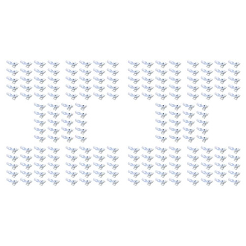 200 Pcs Plastic ID Card Name Tag Holder Badge Strap Clip White Clear