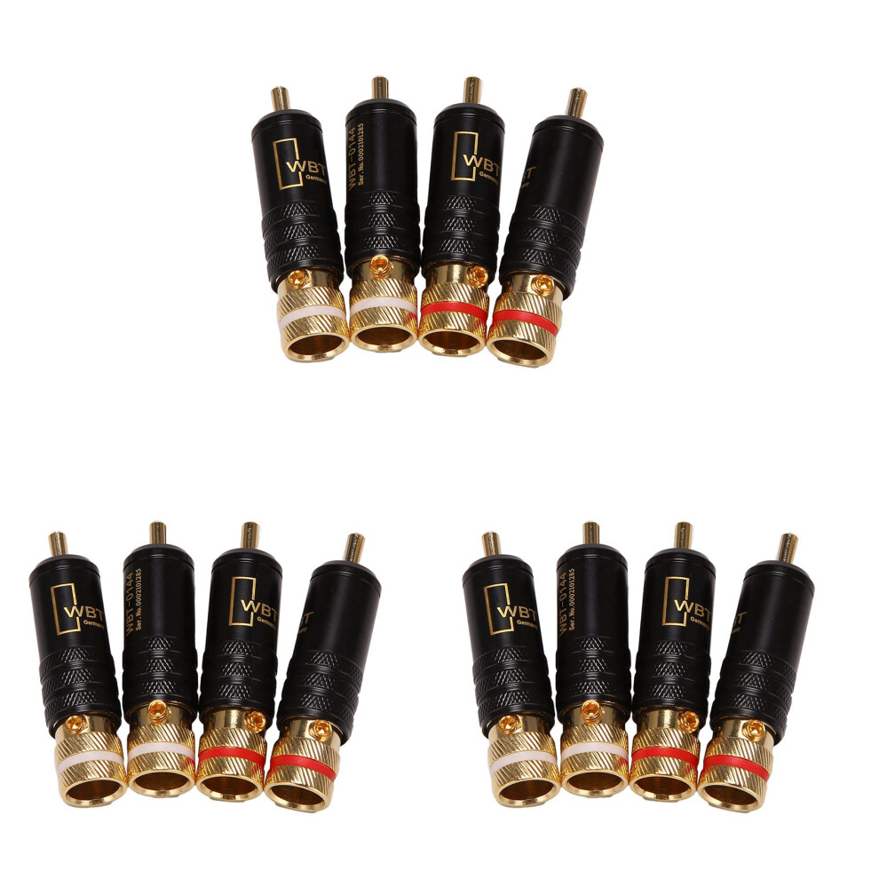 12Pcs Rca Locking Plugs Audio Video Connectors 4713433415766