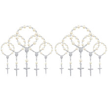 60Pcs Baptism Rosary Beads Finger Baptism Rosaries Faux Pearls for Baptism Favors Christening Favors Communion Favors