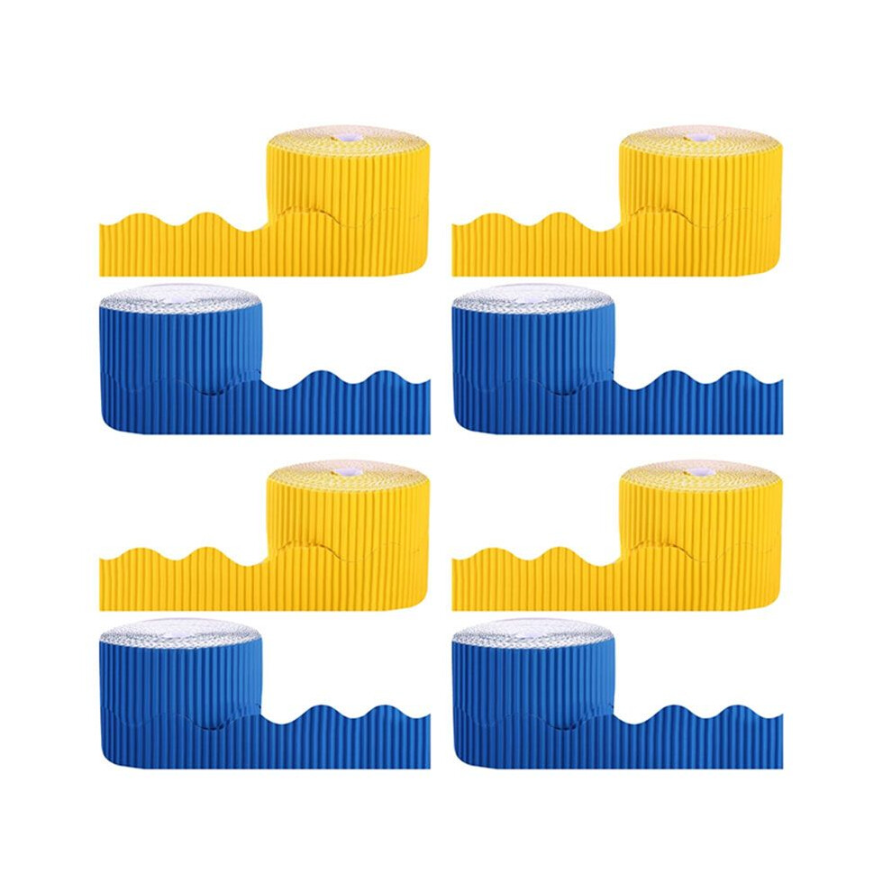 8 Rolls Bulletin Board Borders Scalloped Border Decoration Background Paper For Decorative Borders ( And ) Yellow 6032309163548