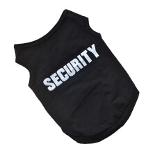 2X Haustier Winterkleidung Hündchen Katze Weste T Shirt Mantel Kleid Pullover Bekleidung "SECURITY", Schwarz XS