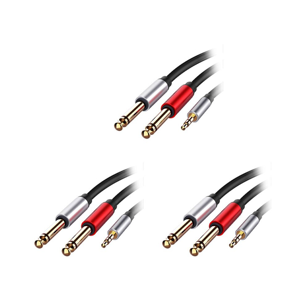 3Pcs 3.5Mm To Dual 6.5Mm Adapter Jack Audio Cable 3.5 To 6.5 Aux Cord 3.5 Jack Splitter For Guitar Mixer Amplifier Bass 4713741696963