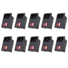 10X Inlet Male Power Socket with Fuse 10A 250V 3 Pin IEC320 C14