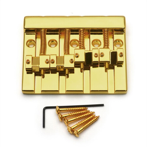 Vintage 4 String Bass Bridge 82.3x63.5MM String Bottom Through String Spacing 19MM Bass Fixed Bridge Gold