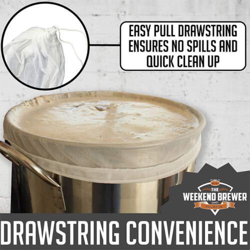 Extra Large Reusable Fine Mesh Brew Bag for Fruit Wine Press Drawstring Straining 1