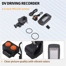 4K 60FPS Multifunctional Cycling Camera Rainproof 2.0 Inch IPS Screen WiFi Connection with LED Flashlight Bike Horn
