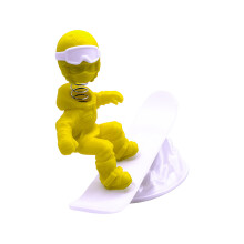 Figurine de ski et de snowboard créative, ornement à-Jaune