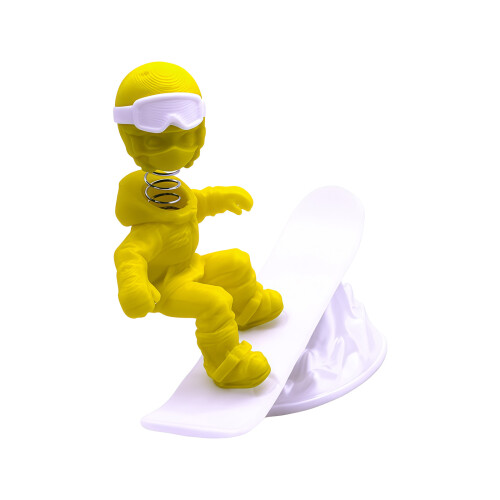 Figurine de ski et de snowboard créative, ornement à-Jaune