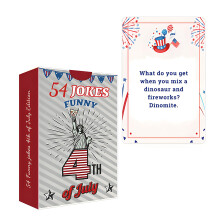 Portable Funny July 4th Comedy Jokes Cards For National-White