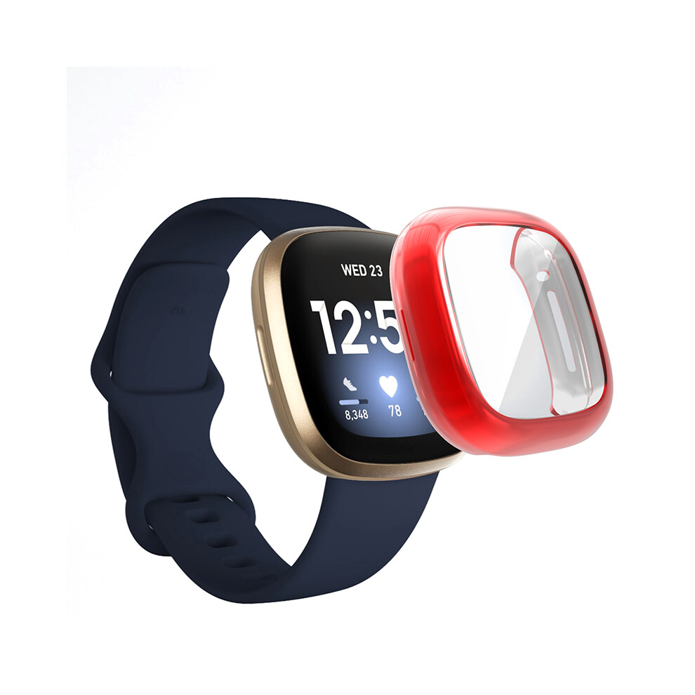(Purple) Full Cover Screen Protector Tpu Protective Case Watch Shell For Fitbit Sense/Fitbit Versa 3 Purple 123643817658