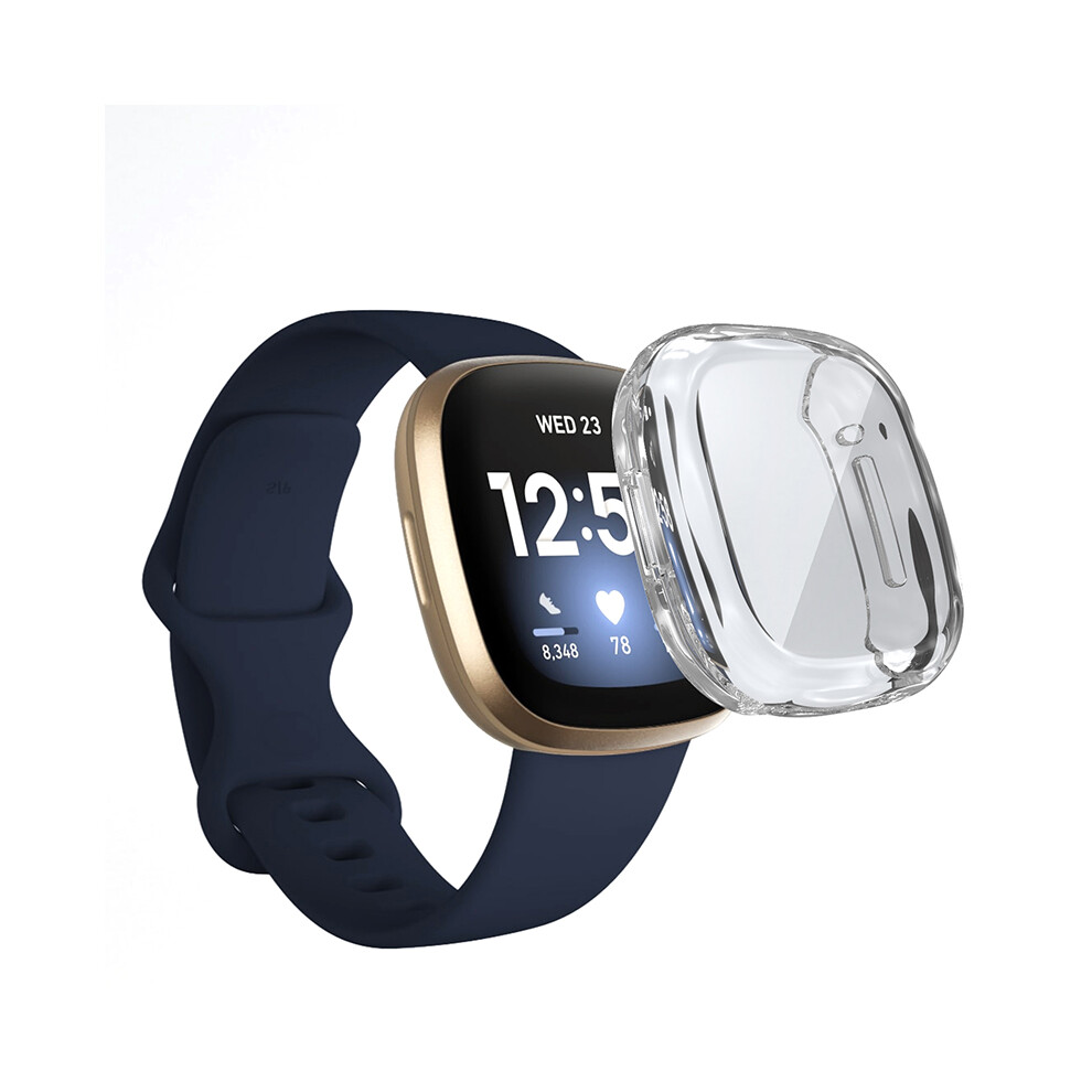 (Gray) Full Cover Screen Protector Tpu Protective Case Watch Shell For Fitbit Sense/Fitbit Versa 3 Gray 123643817597