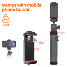(Navy blue) Ulanzi MT-19 freely deformable 360-degree pan-tilt adjustment octopus tripod + mobile phone holder