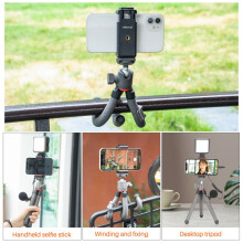 (pink) Ulanzi MT-19 freely deformable 360-degree pan-tilt adjustment octopus tripod + mobile phone holder