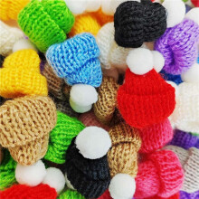 220 Stück -Strickmützen für Weihnachten, -Strickpuppenmützen, -Wollmütze für Weihnachtsschmuck, DIY-Kunst und Handwerk