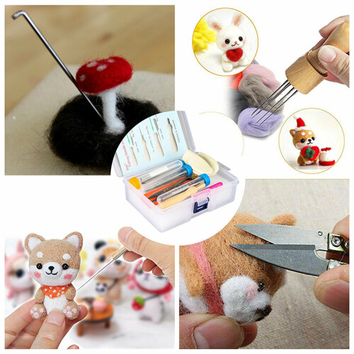Needle Felting Starter Set Kit Wool Felt Tools Mat DIY Hand Craft Making Supply 2