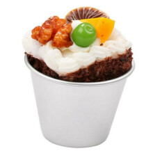24 PCS Aluminium Dariol Mould Baking Cup Dariole Pudding Dessert Creme Moulds Round Nonstick Egg Tart Mould Bakeware Cup