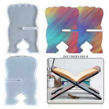 4Pcs Book Stand Silicone Mold Carved Eid Resin Quran Folding Book Stand Holder Muslim Prayer Book Organizer Bookshelf