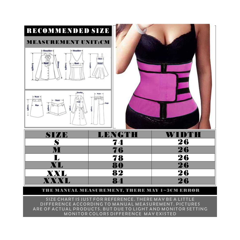 (red, XL) Women Fat Burner Waist Trimmer Belt Weight Loss Workout Slim Wrap Body Shaper