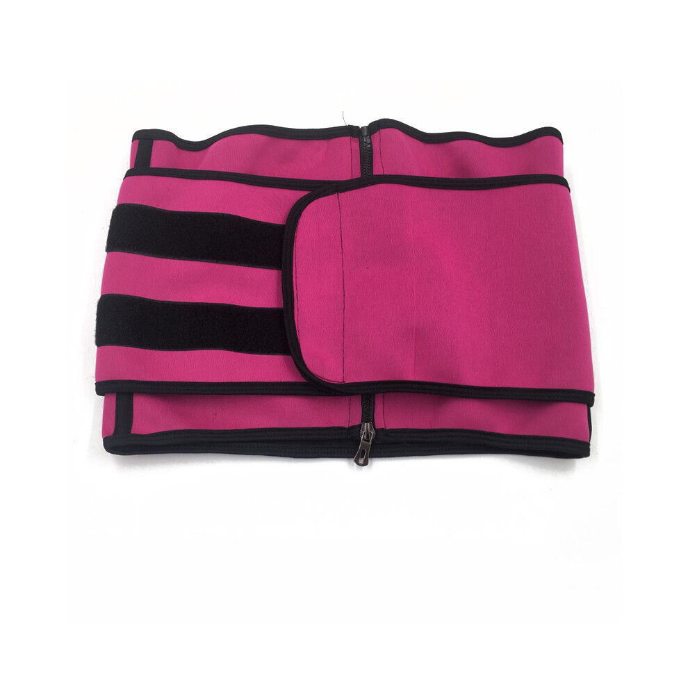 (red, M) Women Fat Burner Waist Trimmer Belt Weight Loss Workout Slim Wrap Body Shaper