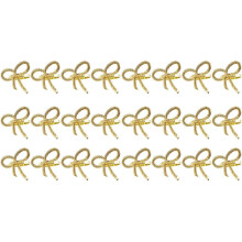 24 Pcs Simple Golden Napkin Ring Butterfly Bow Tie Napkin Buckle Hotel Restaurant Mouth Cloth Ring Metal Napkin Ring