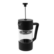 2X French Press Coffee & Tea Maker, Thickened Borosilicate Glass Coffee Press Rust-Free and Dishwasher Safe,Black
