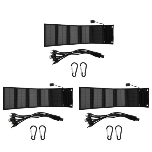 3X 12W Foldable USB Solar Panel Solar Cell Portable Folding Waterproof Solar Panel Charger