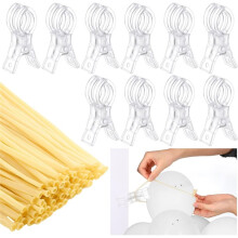 Lot de 10 Grands Clips pour Arche de Ballons, 100 Ballons Transparents de 260 cm de Long pour Kit D'Arche de Ballons, Décoration D'Anniversaire,
