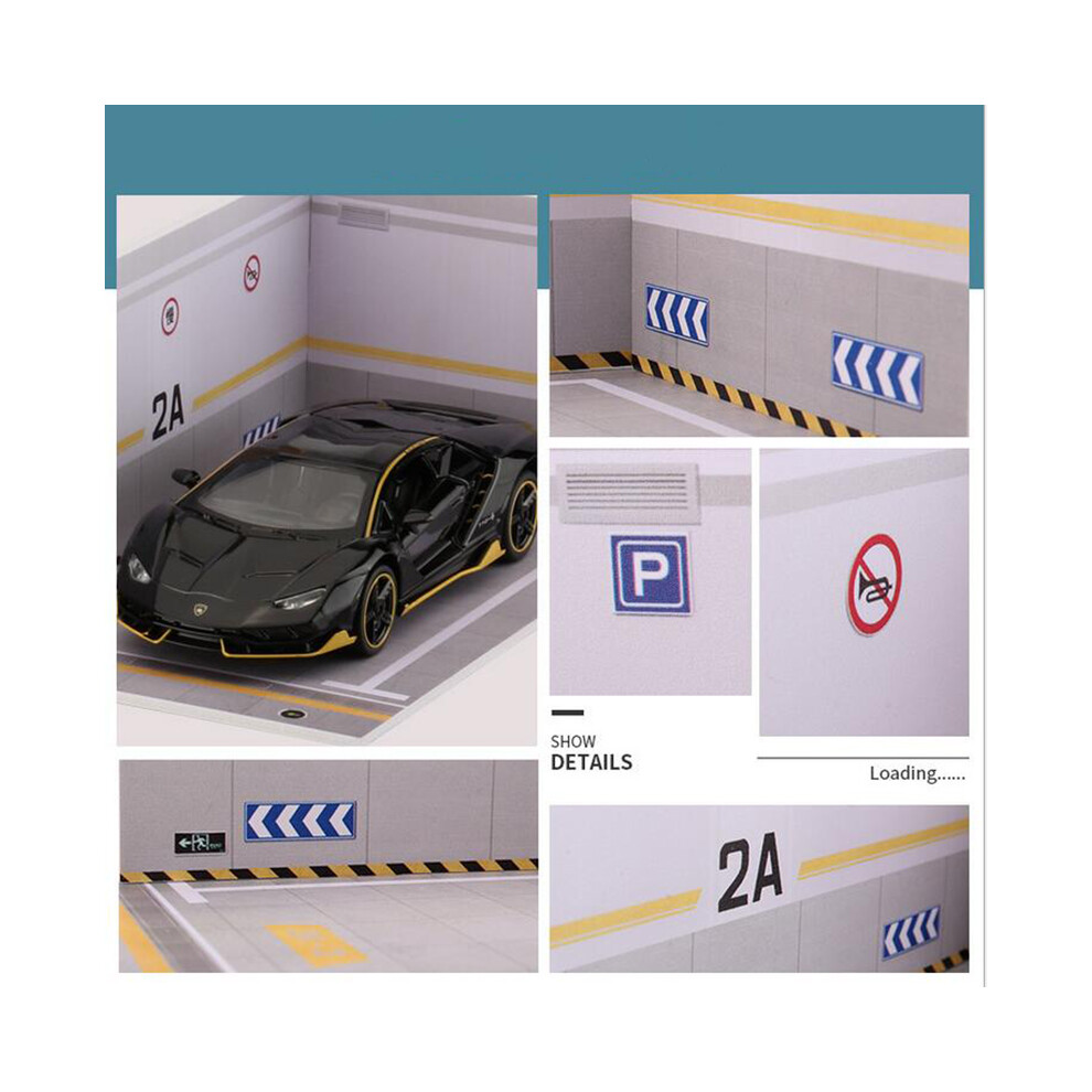 (Green) 1:32 Scale Diy Parking Lot Building Model Scene For Diecast Car Figures Toy Simulation Green 113121940947
