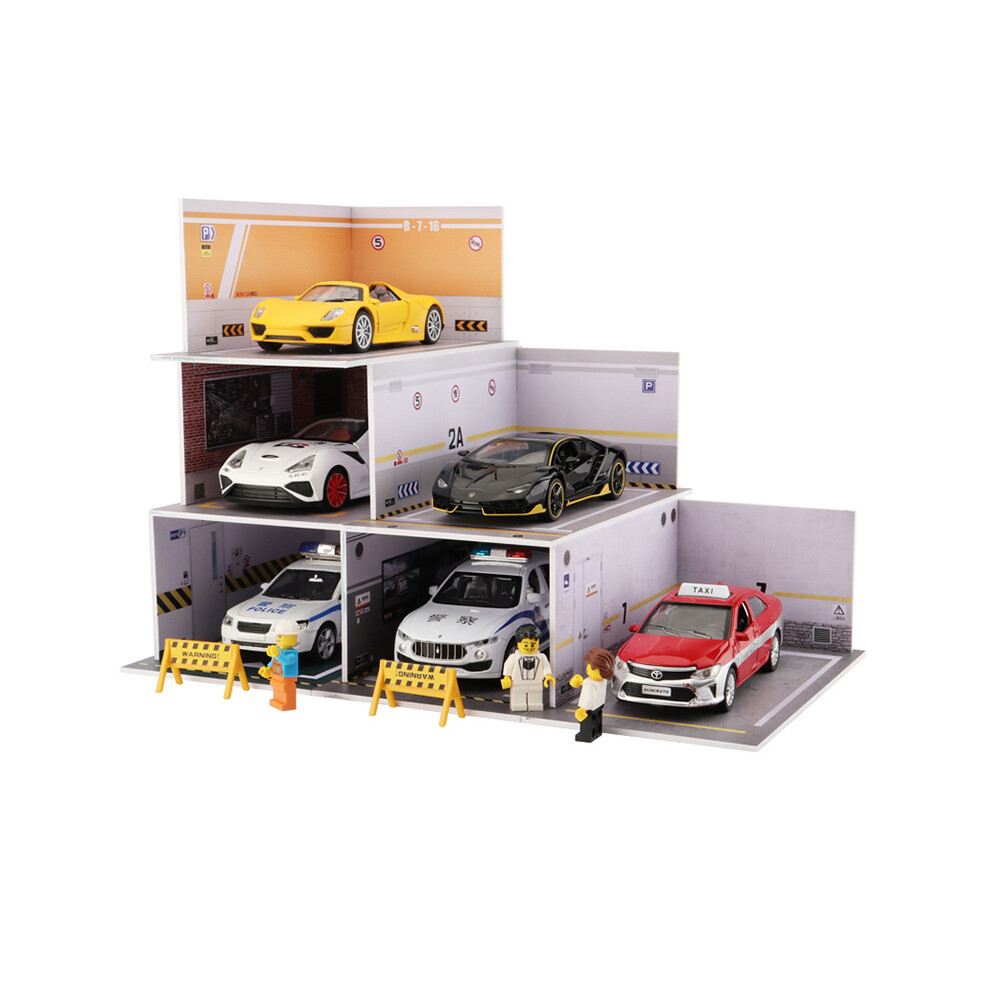 (Orange) 1:32 Scale Diy Parking Lot Building Model Scene For Diecast Car Figures Toy Simulation Orange 113121940985