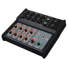 Multifunktions-Mischpult, Digitaler 8-Kanal-Audiomixer, Stereo, für Aufnahmen, DJ-Soundmixer, EU-Stecker, Schwarz