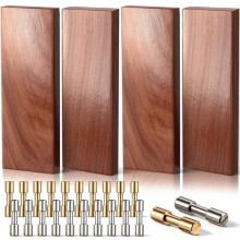 20 Sets Winkelbolzen mit 4 Griffschalen Aus Eisenholz, 6 mm Griffstifte mit Holz für DIY-Bastelarbeiten