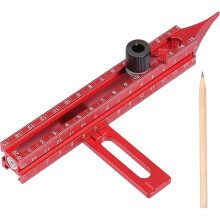 4 Sided Scribing Tool, Aluminum Alloy 4 Sided Scale Guiding Ruler, Leveling Ruler with Magnetic Base,for DIY,Woodworking