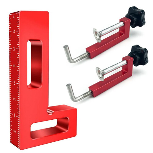Right-Angle Frame Universal Fence Clamps 360 Rotating Adjustable Fixed G Clamps Fast Fixed Clamp Woodworking Tools(Red)