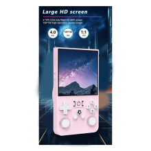 R36MAX Retro Spelkonsol 128 GB 4,0 Tums IPS-Skärm Bärbar Handhållen Videospelare Förinstallerade Spel Rosa