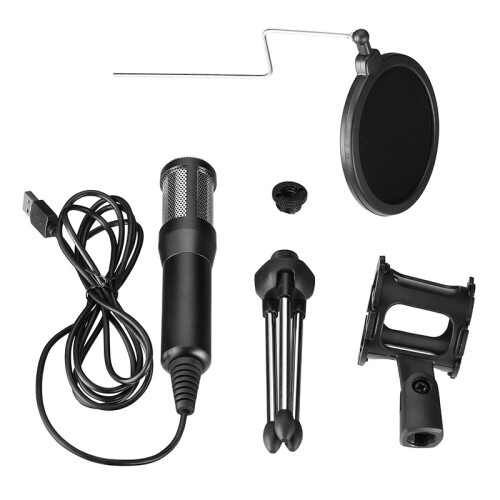 For Home Studio Video Recording USB Plug Condenser Microphone with Mic Stand 1