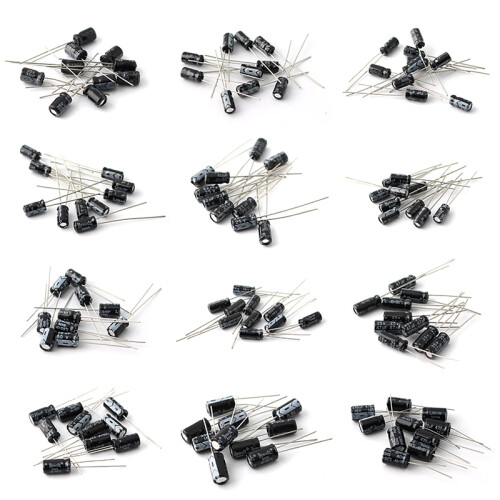 120PCS 12 Values 0.22UF-470UF Electrolytic Capacitors Assorted Kit DIY Electronic Components 1