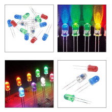 (500pcs 5MM) 500PCS 3mm 5mm LED Diode Light Assorted Kit DIY Set White Yellow Red Green Blue