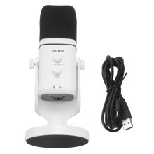 Micrófono Dinámico RGB para Juegos USB/XLR con Reducción de Ruido, Silenciador y Conector para Auriculares para Gamers, Streaming, Podcasts, Color