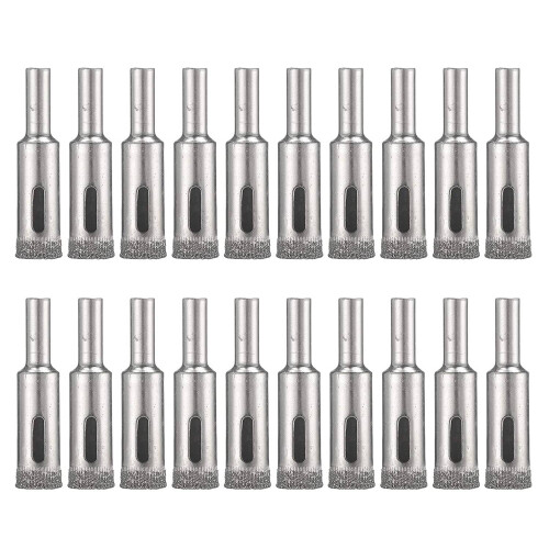 20 Pcs 1/2 Inch Diamond Drill Bits Diamond Hole Saws Hollow Core Diamond Coated Drill Bits Set Extractor Remover Tools