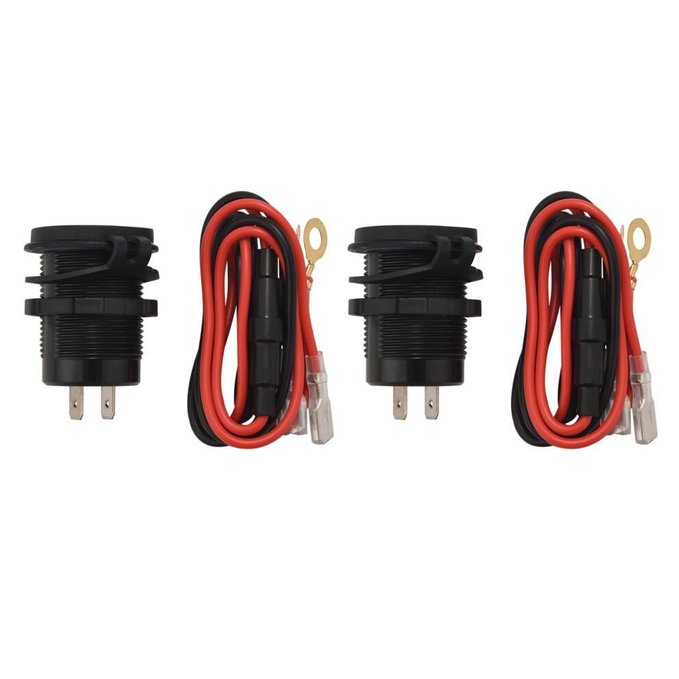 12V Usb Outlet, Quick Charge 3.0 Dual Usb Power Outlet With Press Waterproof Charge Usb Charger Socket [2 Pack] 4713129142815